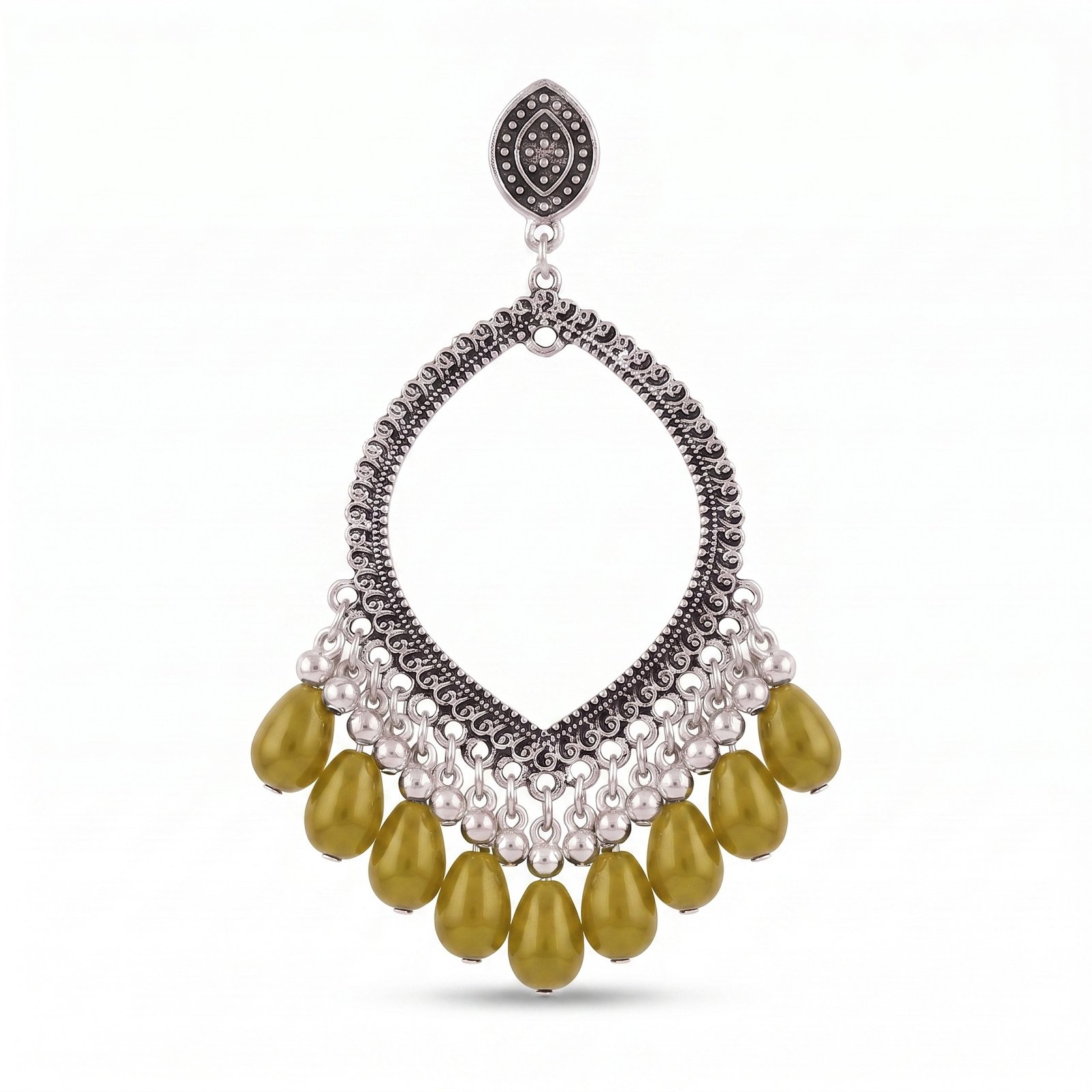 Eye Shape with beads + Stones (1 piece)