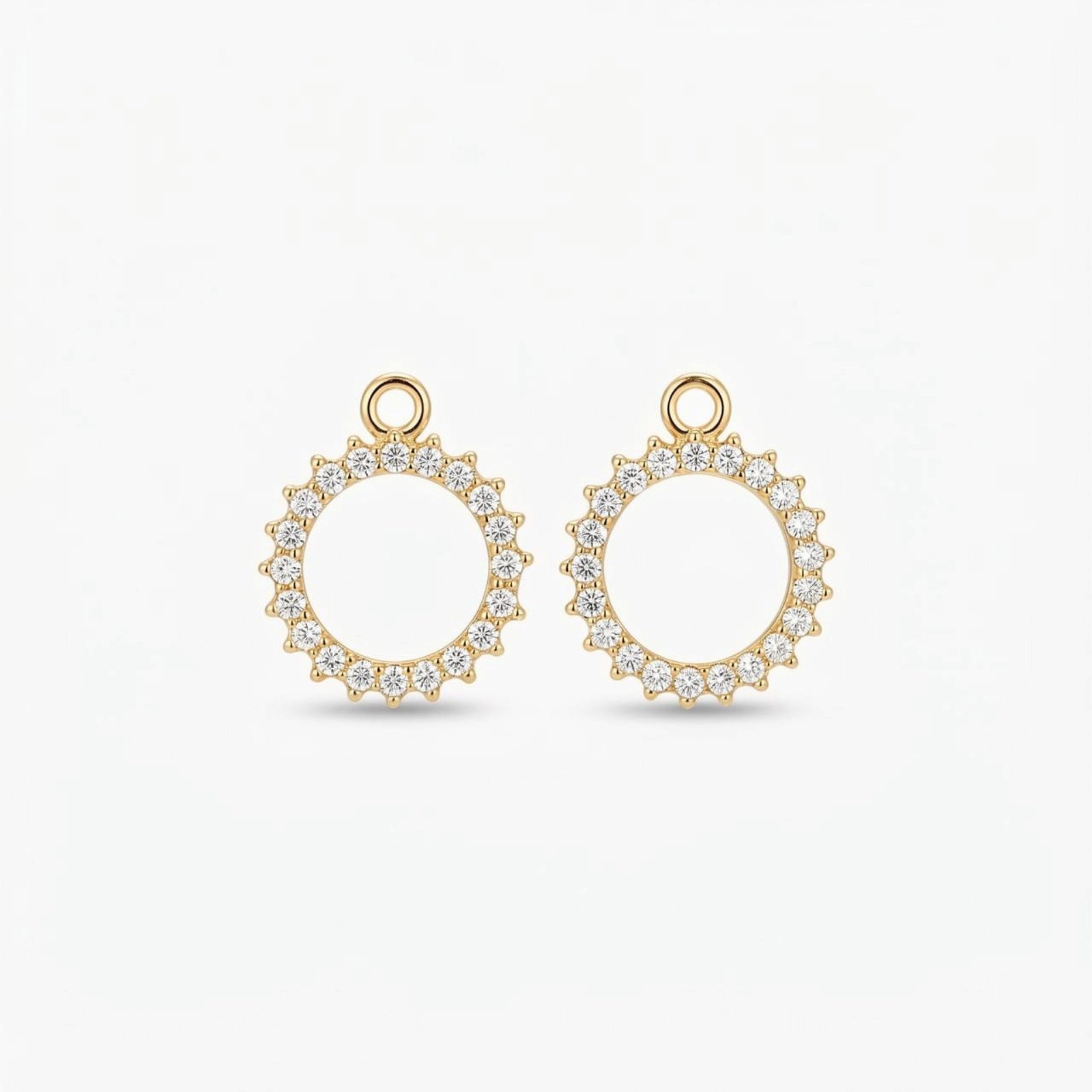 Rhinestones Round Pendant Base (1 Piece)