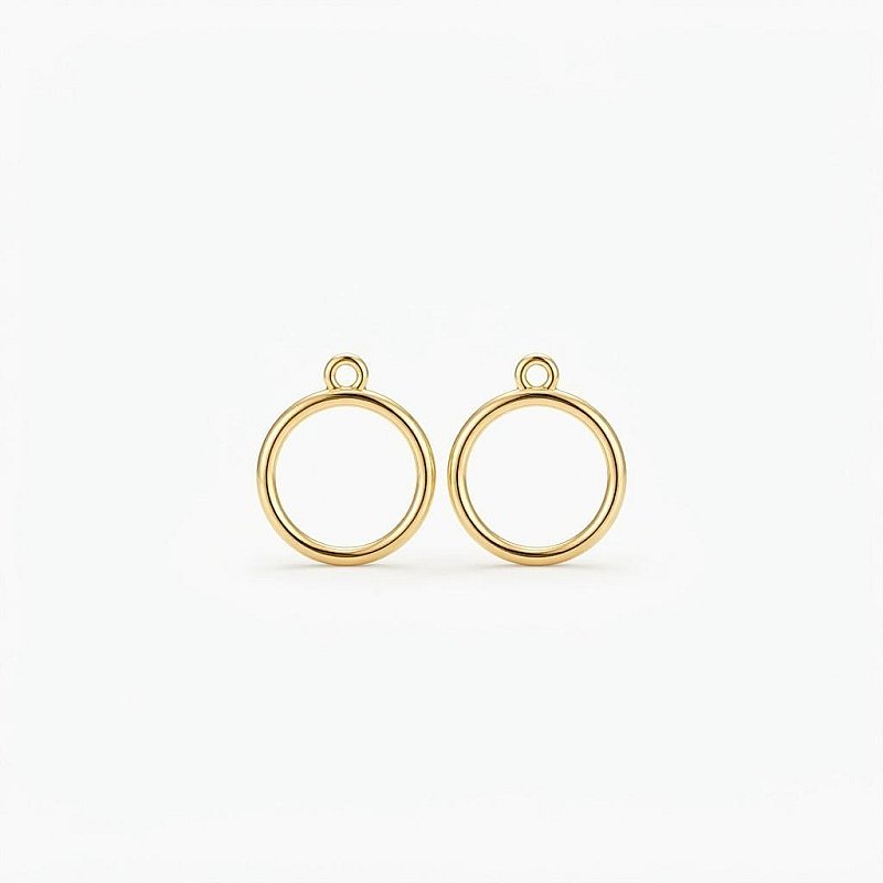Round golden pendant base (1 Piece)