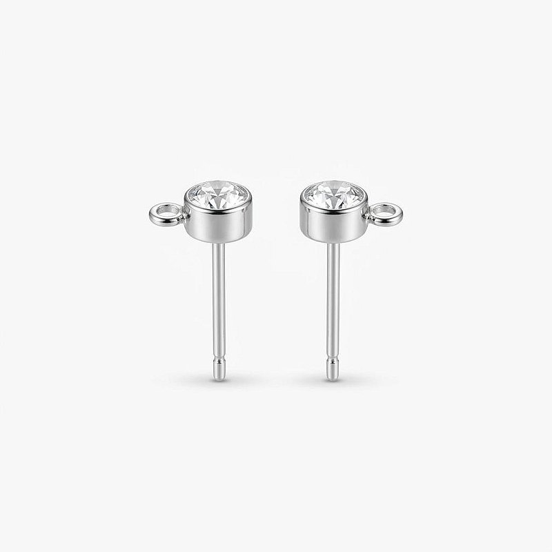 Rhinestones Stud Pair With Stoppers