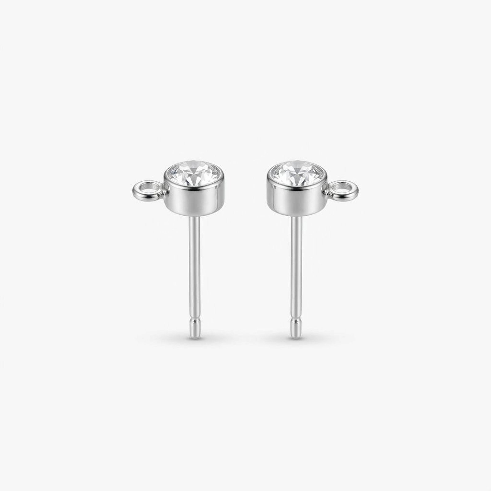 Rhinestones Stud Pair With Stoppers