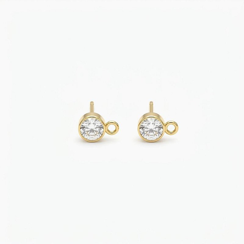 Rhinestones Stud Pair With Stoppers