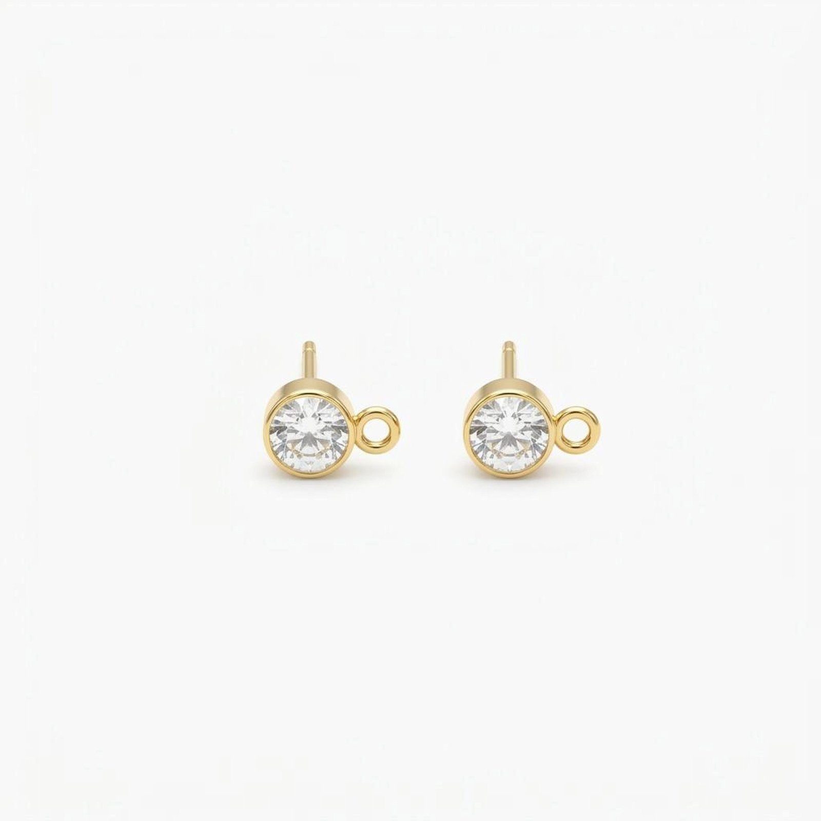 Rhinestones Stud Pair With Stoppers
