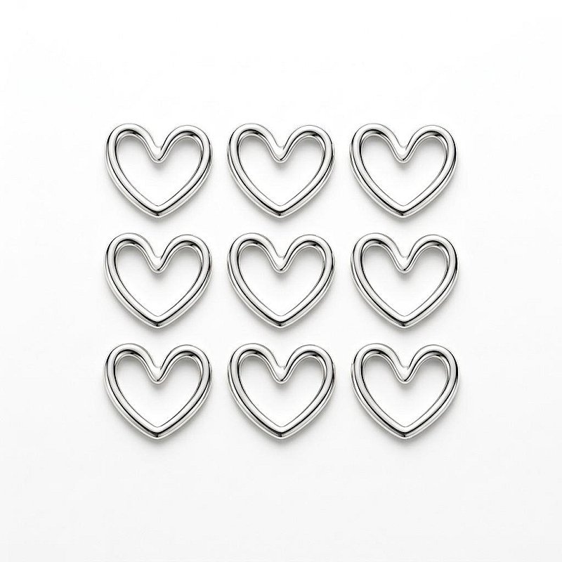 Irregular Silver Vintage Heart Each