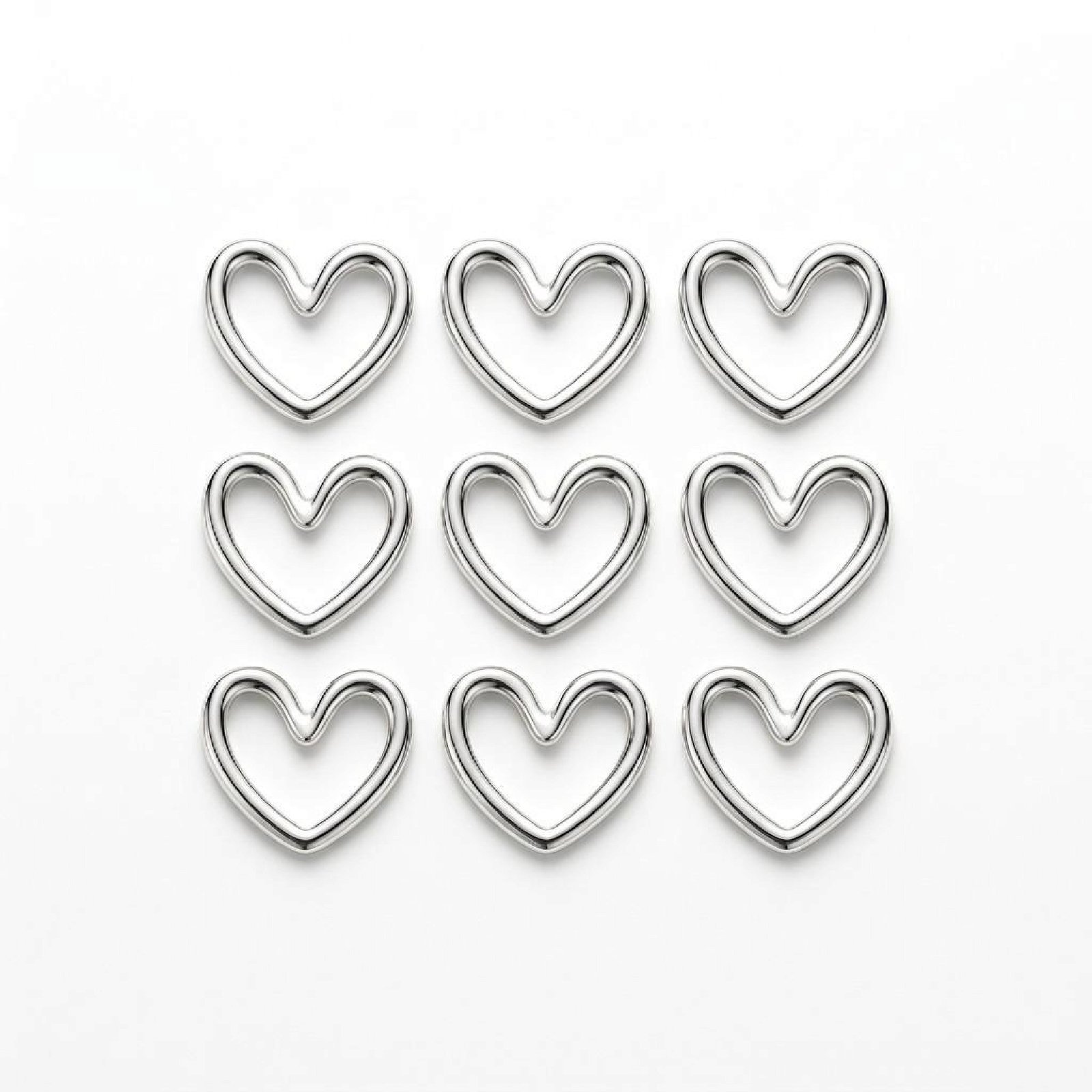 Irregular Silver Vintage Heart Each