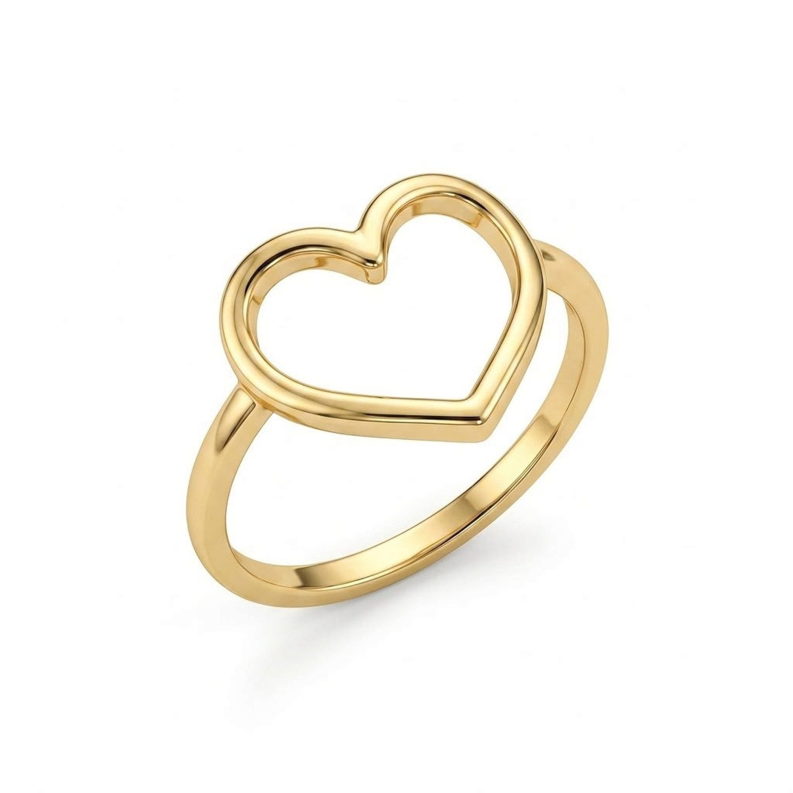 Heart Golden Hollow Ring