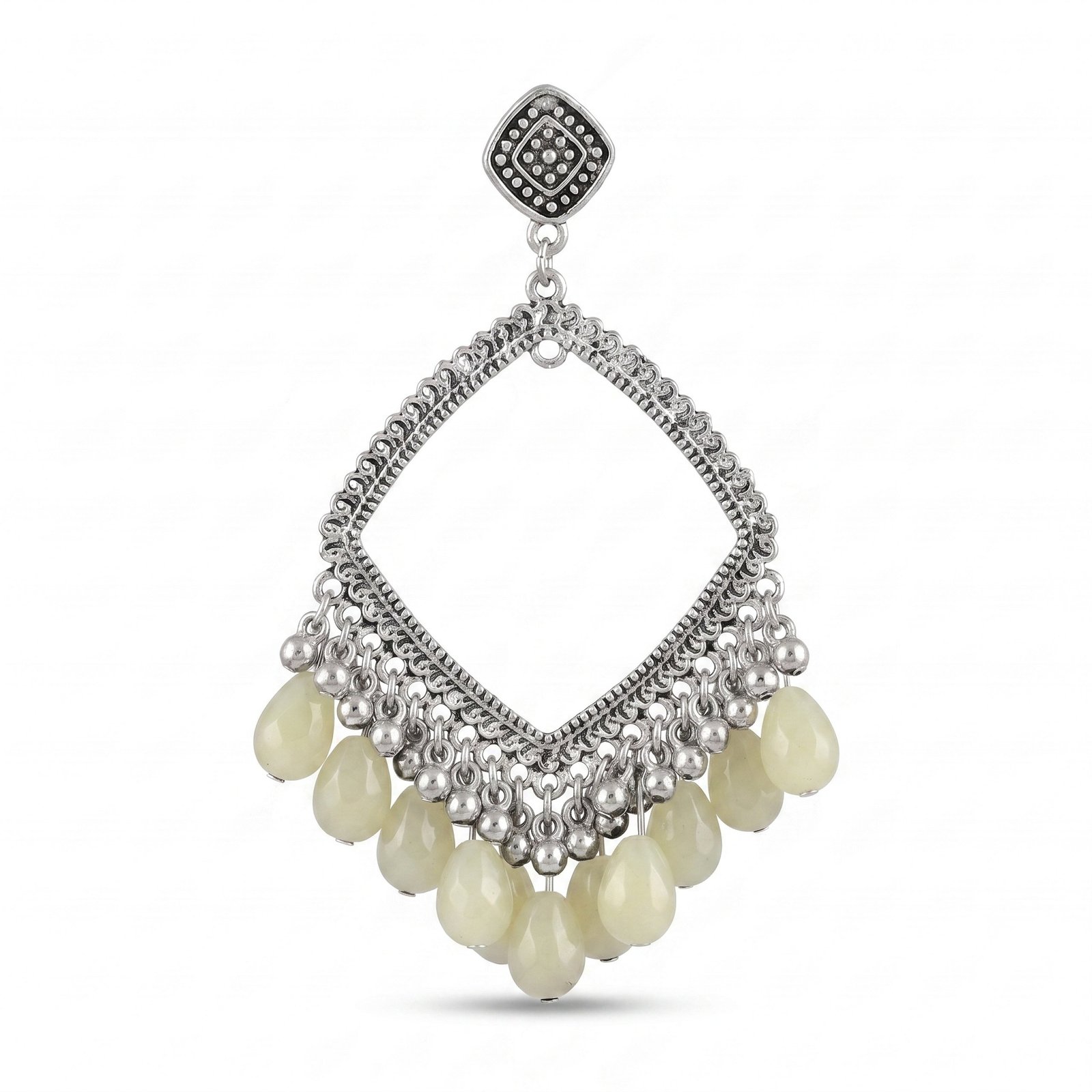 Dimond Shape With Beads + Stones