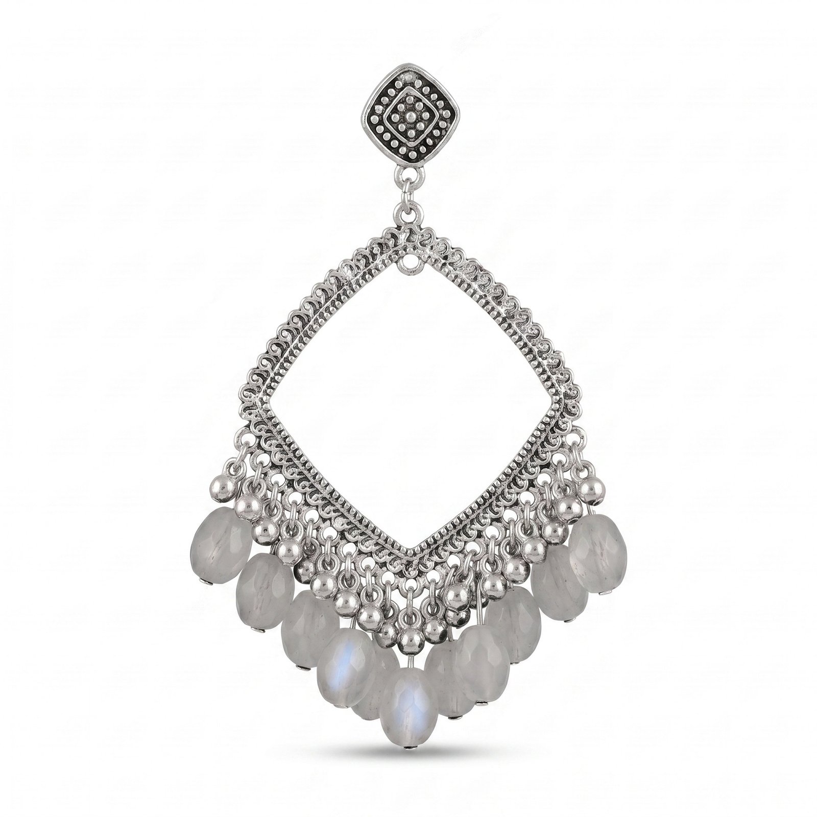 Dimond Shape With Beads + Stones